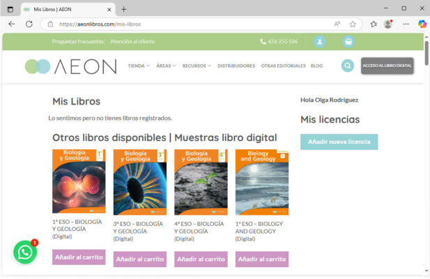 Pantalla añadir licencia